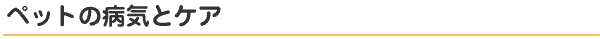 ペットの病気とケア